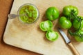 Homemade green tomato jam chutney