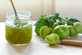 Homemade green tomato jam chutney Royalty Free Stock Photo