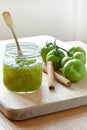 Homemade green tomato jam chutney Royalty Free Stock Photo