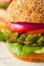 Homemade Green Vegan Burgers