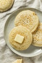 Homemade Grilled British Crumpets Royalty Free Stock Photo