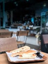 Homemade grilled cheese sandwich for breakfast Royalty Free Stock Photo