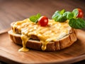 homemade grilled cheese sandwich for breakfast Royalty Free Stock Photo