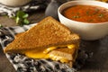 Homemade Grilled Cheese with Tomato Soup Royalty Free Stock Photo