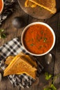 Homemade Grilled Cheese with Tomato Soup Royalty Free Stock Photo