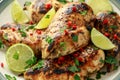 Homemade Grilled Chicken Breast in lime sauce with herbs