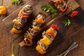 Homemade Grilled Steak and Veggie Shish Kebabs Royalty Free Stock Photo