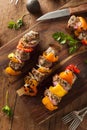 Homemade Grilled Steak and Veggie Shish Kebabs Royalty Free Stock Photo