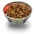 Homemade gyudon, japanese beef bowl Royalty Free Stock Photo