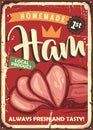 Homemade ham vintage butchery sign design