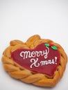 Homemade Merry Xmas cookie Royalty Free Stock Photo