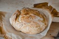 Homemade handmade craft bread on a wooden board