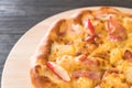 Homemade hawaiian seafood pizza