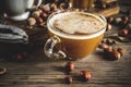 Homemade hazelnut coffee latte