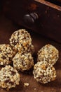 Homemade hazelnut truffle candies