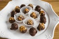 Homemade healthy chocolate truffles Royalty Free Stock Photo