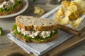 Homemade Healthy Chicken Salad Sandwich Royalty Free Stock Photo