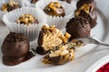 Homemade healthy chocolate truffles Royalty Free Stock Photo