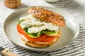 Homemade Healthy Eggwhite Bagel Sandwich Royalty Free Stock Photo