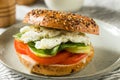 Homemade Healthy Eggwhite Bagel Sandwich Royalty Free Stock Photo