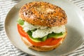 Homemade Healthy Eggwhite Bagel Sandwich Royalty Free Stock Photo