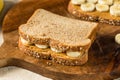 Homemade Healthy Peanut Butter Banana Sandwich Royalty Free Stock Photo