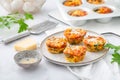 Homemade healthy spinach and cheese egg muffins, high protein and low carb breakfast Royalty Free Stock Photo