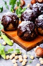 Homemade healthy vegan chocolate truffles