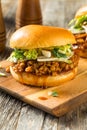 Homemade Healthy Vegan Lentil Barbecue Sandwich