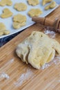 Homemade heart/flower shaped pastry Royalty Free Stock Photo