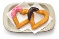 Homemade heart shape churro