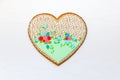 Homemade heart shaped cookie. Royalty Free Stock Photo