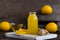 Home remedy for colds from lemon, honey and ginger Royalty Free Stock Photo