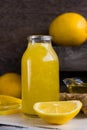 Home remedy for colds from lemon, honey and ginger Royalty Free Stock Photo