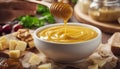 Homemade honey mustard salad dressing Royalty Free Stock Photo