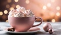 Homemade hot chocolate warms winter celebration with sweet indulgence generated by AI