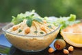 Homemade hummus with chickpeas