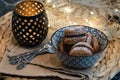 Homemade honey biscuits and a cup of aromatic coffee