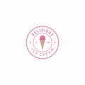 Homemade Ice Cream Logo Template, Vector Design Royalty Free Stock Photo