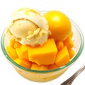 homemade ice cream with mango, Ai Generated