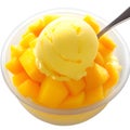 homemade ice cream with mango, Ai Generated