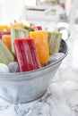 Homemade ice cream popsicles