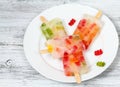 Homemade ice lolly from gummy bears Royalty Free Stock Photo