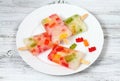 Homemade ice lolly from gummy bears Royalty Free Stock Photo