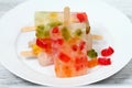 Homemade ice lolly from gummy bears Royalty Free Stock Photo