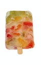 Homemade ice lolly from gummy bears on white Royalty Free Stock Photo