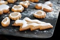 Homemade iced gingerbread biscuits / cookies