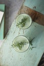 Homemade iced matcha latte tea. Royalty Free Stock Photo