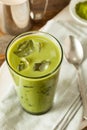 Homemade Iced Matcha Latte Tea Royalty Free Stock Photo