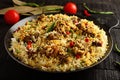 Homemade Indian mutton dum biriyani